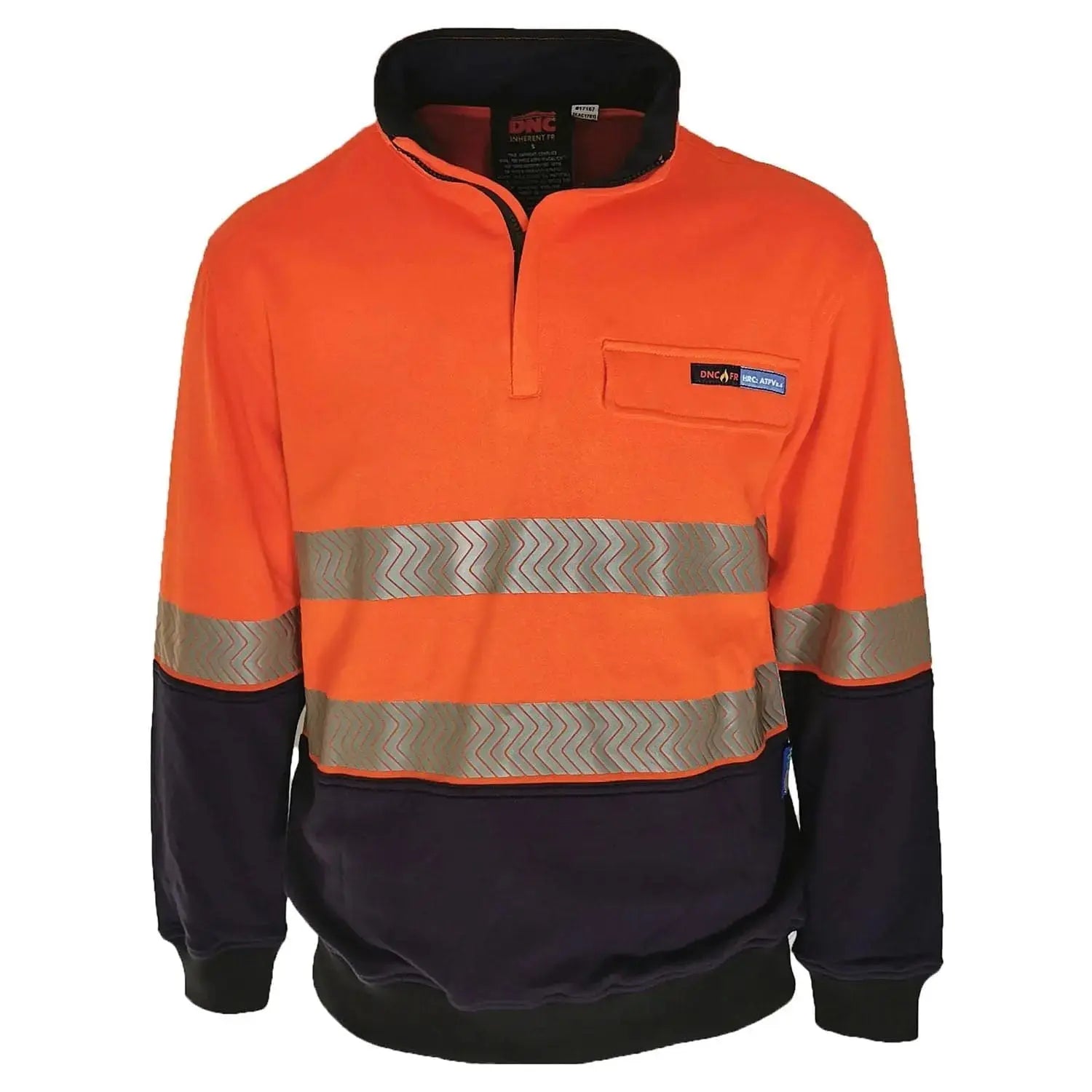 Hivis 1/2 Zip Fr Hrc2 D/n Jumper - 3424 Metro Workwear.